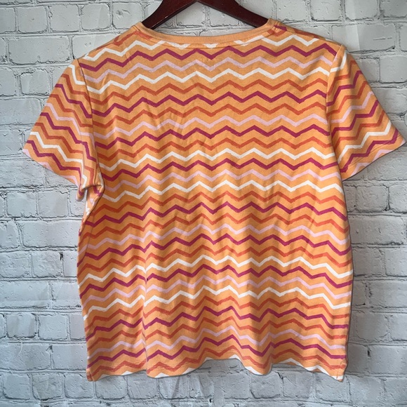 kim rogers petite orange & pink zig zag shirt size PS - Picture 4 of 4